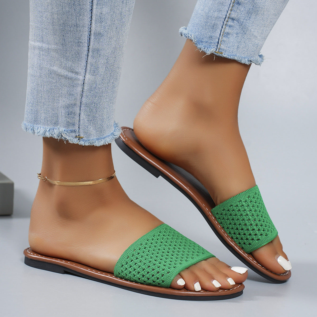 Plush Fashion Hub breathable hollow-out open toe sandals with stylish cutouts and comfortable design for warm weather wear.