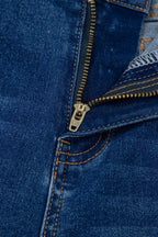 Light blue Yusra Seam Detail Shift Jeans by Threaded Pear with visible seam accents and classic denim texture.