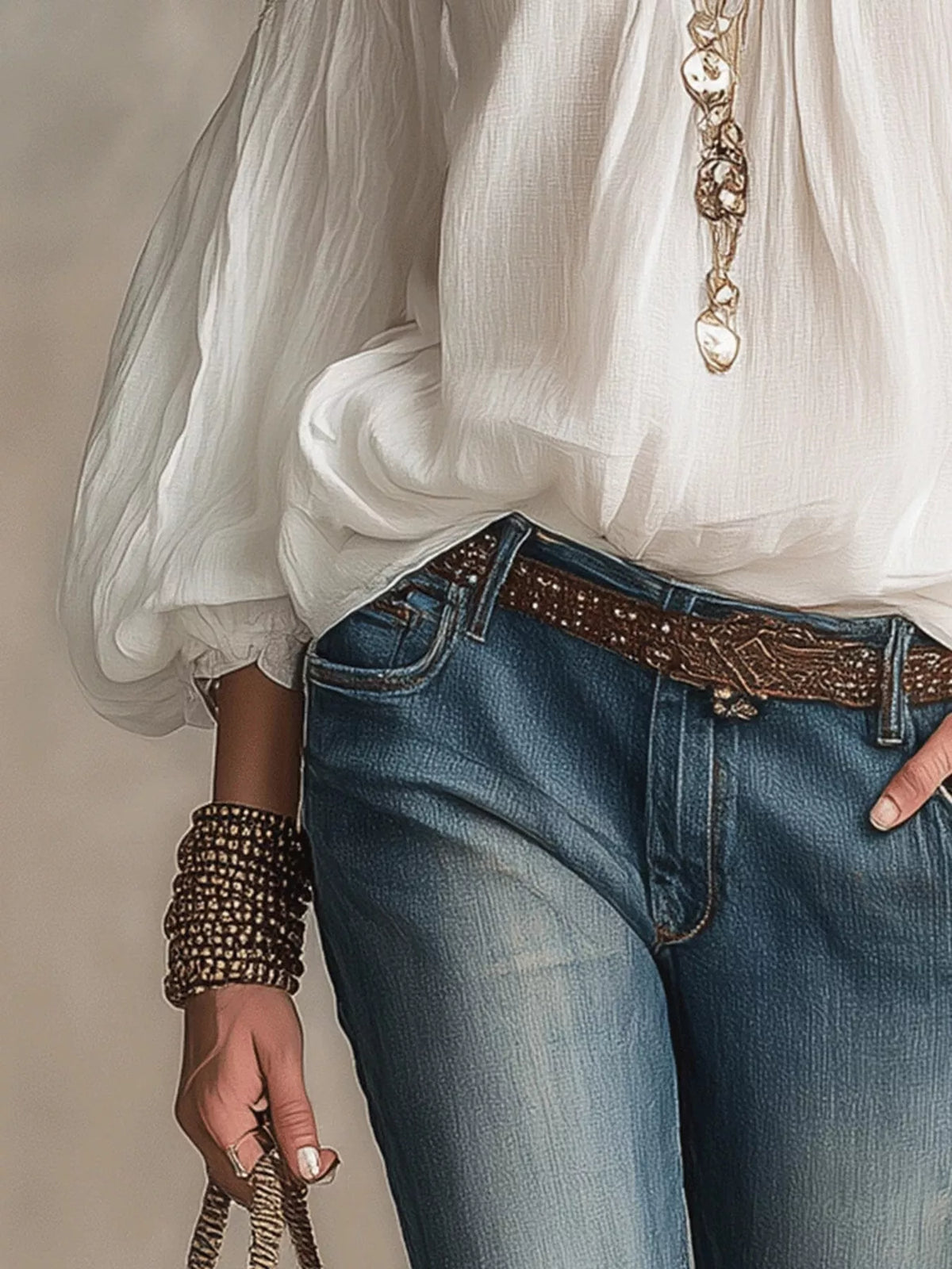 Cold shoulder balloon sleeve blouse by Plush Fashion Hub, featuring stylish cut-outs and flowy fabric.