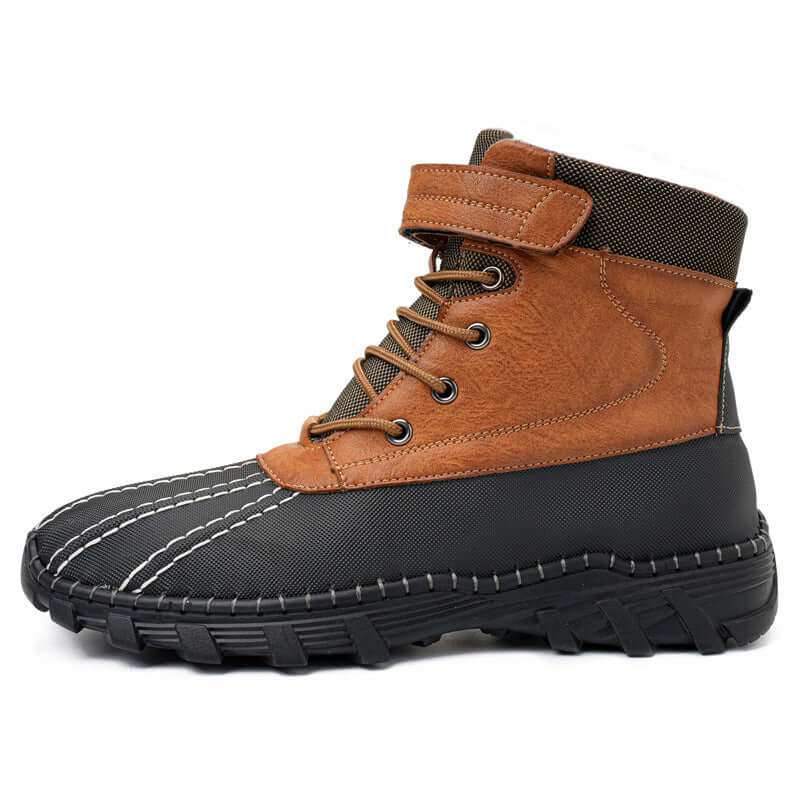 Winter Fleece Lace-up Snow Boots For Men & Women Waterproof And Anti-slip Outdoor Work Boot - Plush Fashion Shop #