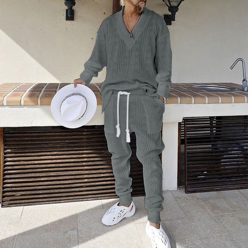 Relaxed Chic Knit Lounge Set - Long Sleeve Top & Trouser Co-ord