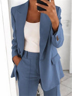 Sophisticated Notched Collar Slim Fit Blazer