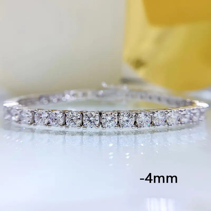 High carbon diamond silver bracelet in 925 silver featuring sparkling diamonds and a sleek design, from Trendy Attic Store01.