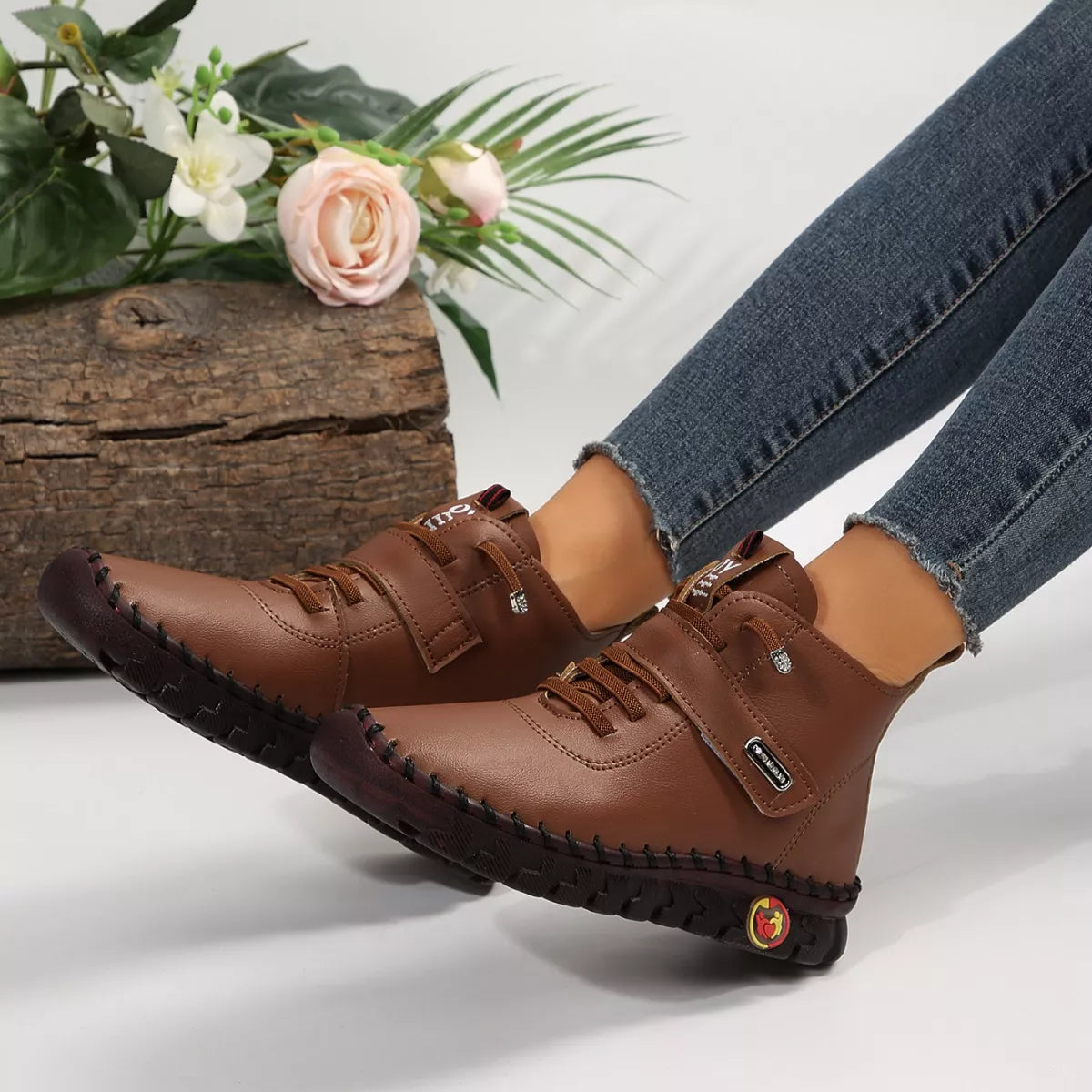 Trendsi lace-up platform ankle boots with chunky heels and stylish design, perfect for trendy footwear looks.