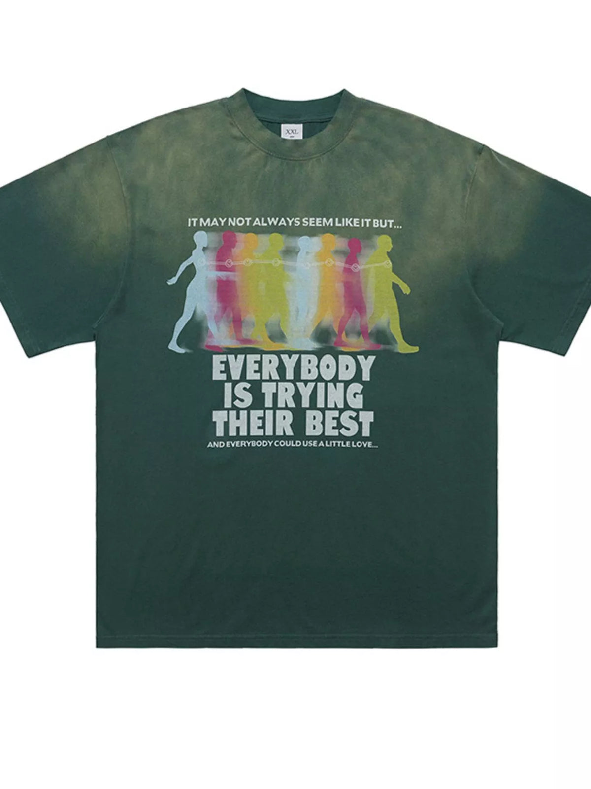 Men's graphic round neck short sleeve T-shirt from Trendsi with bold design on soft fabric, perfect for casual wear.