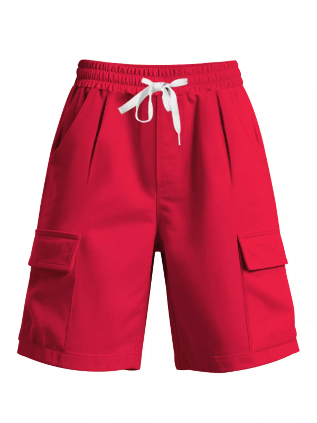 Plus size men's drawstring shorts with pockets, featuring plush fabric from Plush Fashion Hub.