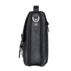 Men's Pi-Mart retro casual leather business briefcase with sturdy handles and sleek design, perfect for professional use.