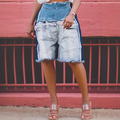 High-Waist Distressed Patchwork Denim Jeans