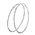 Sterling silver circle endless hoop earrings for women, stylish and elegant jewelry gift by LadyShow.Store.