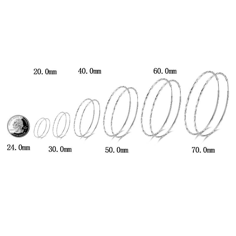 Sterling silver endless hoop earrings for women, round circle design, elegant jewelry gift option from LadyShow.Store.