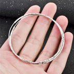 Sterling silver circle hoop earrings for women, stylish endless hoop design, perfect gift accessory from LadyShow.Store.