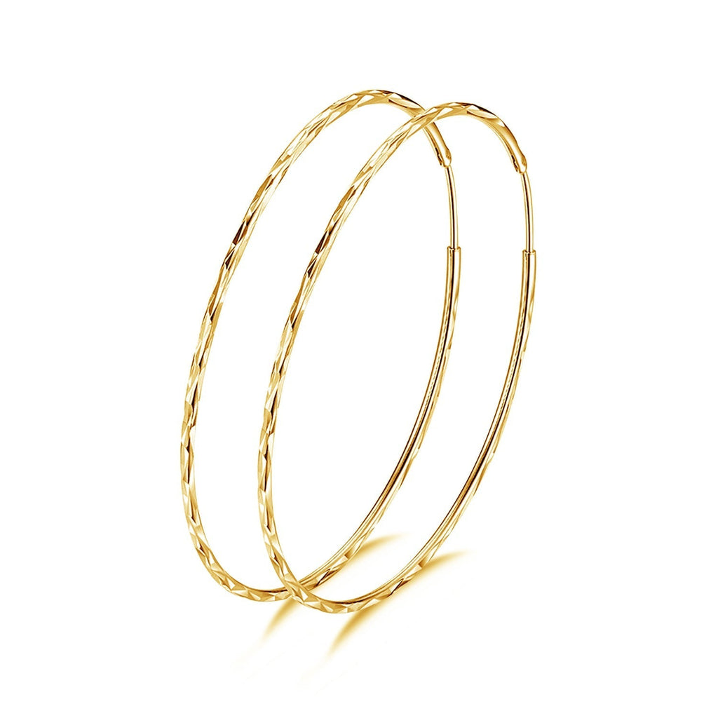 Sterling silver circle endless hoop earrings for women, stylish and elegant jewelry gift by LadyShow.Store.