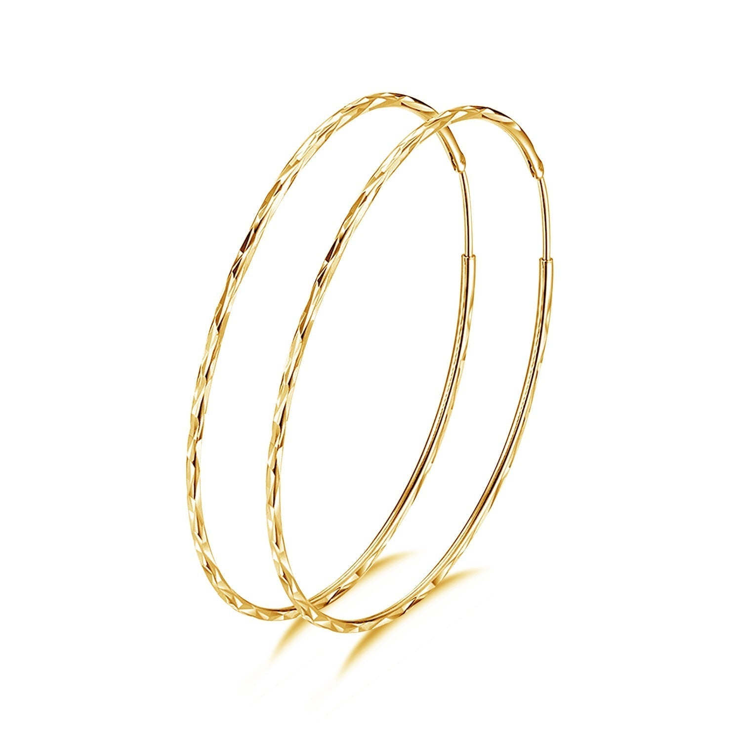 Sterling silver circle endless hoop earrings for women, stylish and elegant jewelry gift by LadyShow.Store.