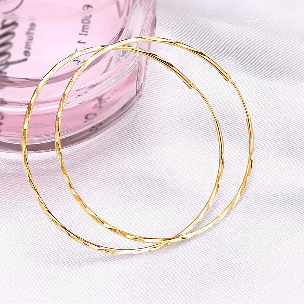 Sterling silver circle hoop earrings for women, elegant endless hoop design, perfect gift jewelry by LadyShow.Store