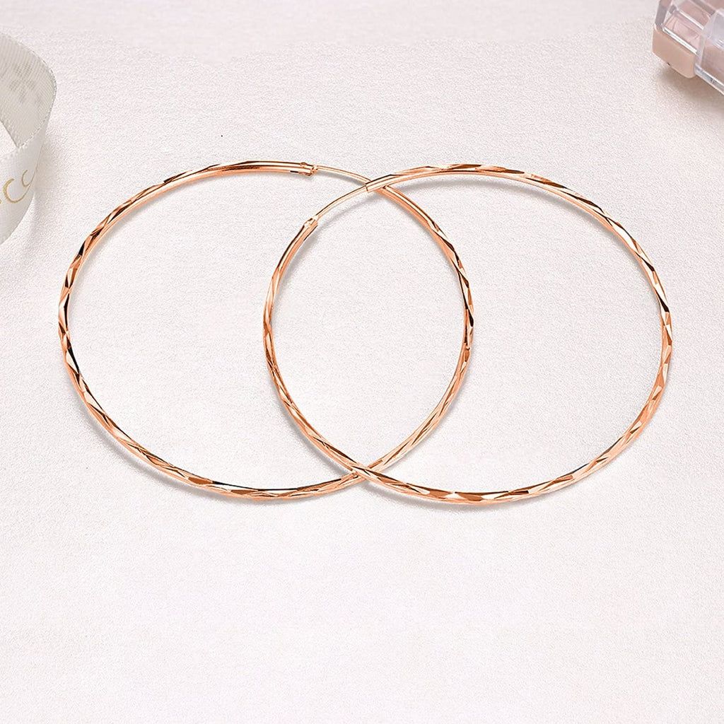 Sterling silver circle endless hoop earrings for women, stylish jewelry gift featuring polished silver hoops.
