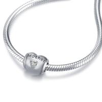 Sterling silver heart zircon charm bracelet and necklace for mother, featuring elegant jewelry design by LadyShow.