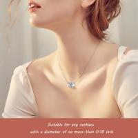 Sterling silver heart zircon bracelet and necklace charm for mother, featuring a delicate design and sparkling zircon stones.