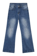 Light-washed denim jeans with front and back pockets from Plush Fashion Shop, showcasing a relaxed fit and classic style.