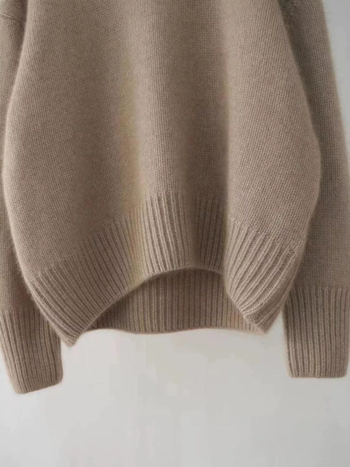Simply Love turtleneck dropped shoulder sweater featuring a cozy, fitted design with ribbed cuffs and a classic turtleneck collar.