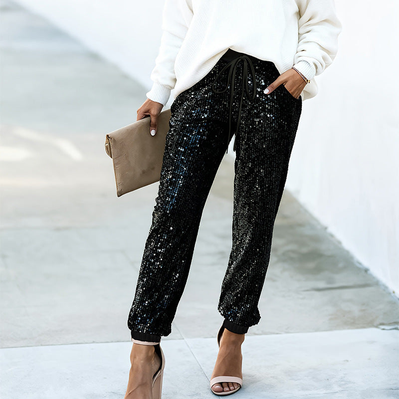 Women's high-waist straight-leg trousers from Plush Fashion Hub, full-length casual pants with a comfortable fit.