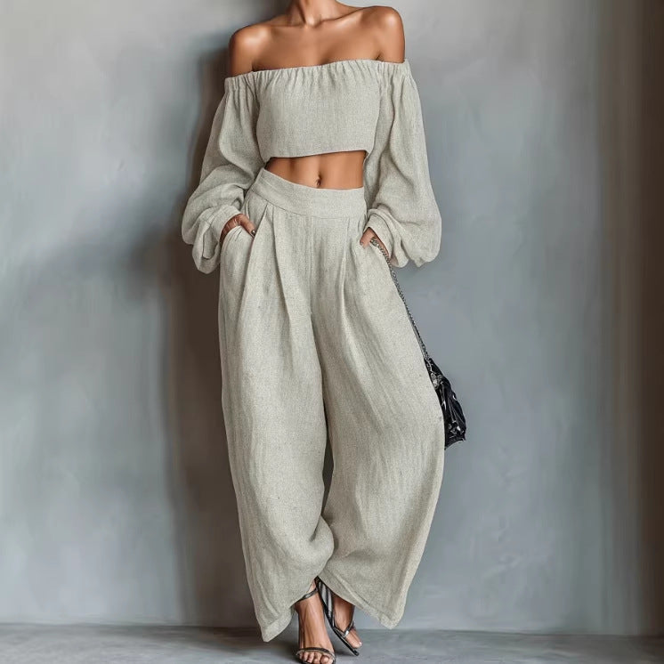Relaxed Wide-Leg Trouser Set