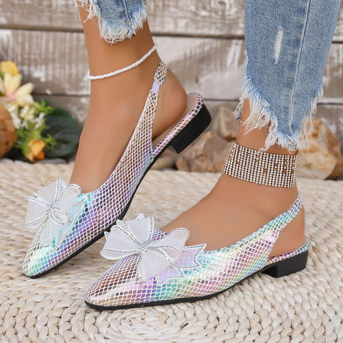 Plush Fashion Hub point toe block heel sandals with plush fabric, stylish heels perfect for dressy occasions.