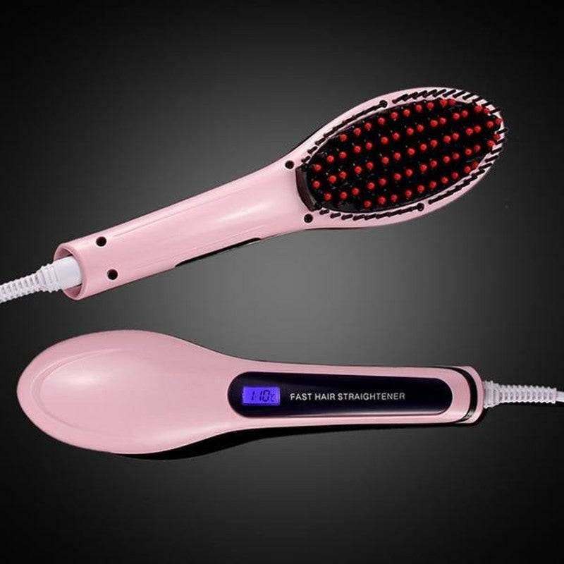 Paddle Brush Hair Straightener - Plush Fashions Shop 