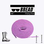 Pink elastic shoelace by Bread, featuring soft stretch material and secure fit, ideal for comfortable sneaker lacing.