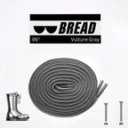 Gray elastic shoelace by Bread featuring a vulture design, designed for easy fitting and secure wear.