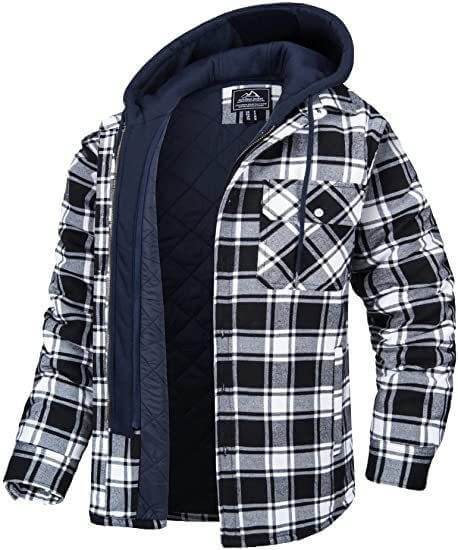 Men's Thick Padded Long Sleeves Loose Plaid - Plush Fashion Shop #