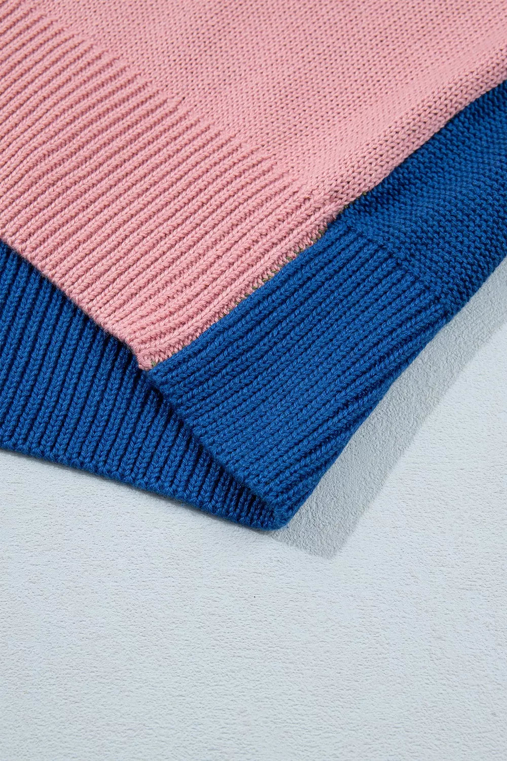 Colorblock patchwork striped long sleeve sweater by Trendsi featuring multicolour Western-inspired design and cozy knit fabric.