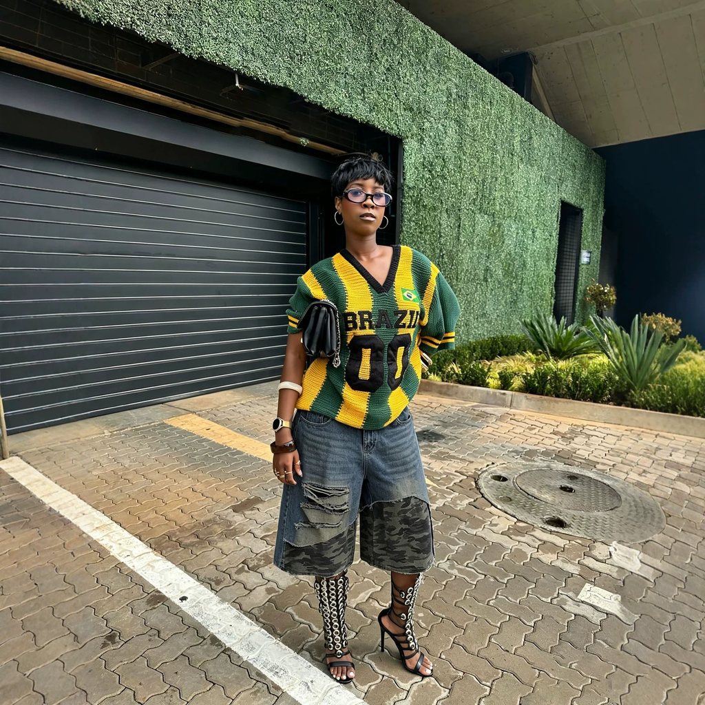 Urban Edge Camo Patchwork Denim Two-Piece Set
