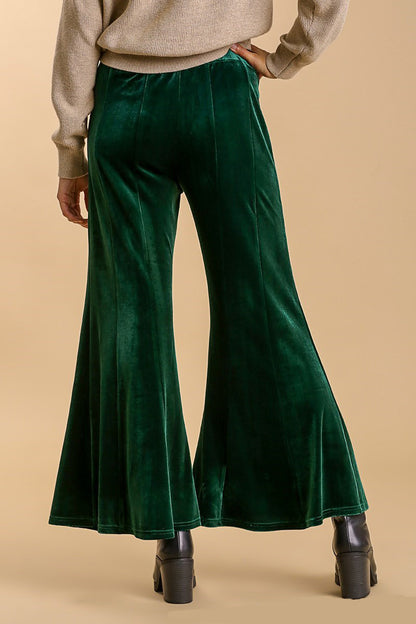 Umgee High Rise Elastic Waist Flare Pants