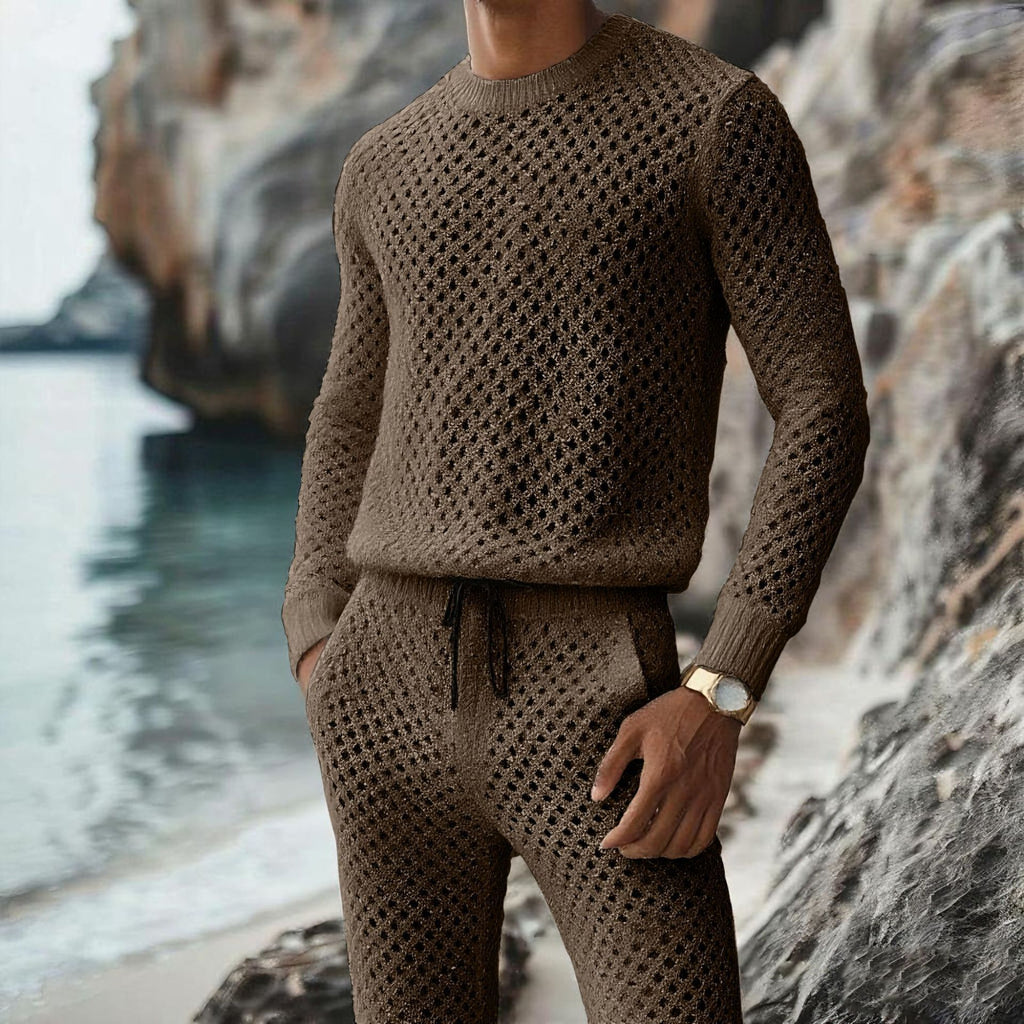 Women's Essential Ribbed Long Sleeve Knit Lounge Set