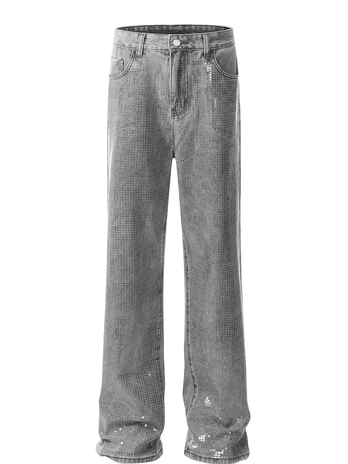 Men's straight-leg denim jeans by Plush Fashion Hub, featuring classic blue denim fabric and a fitted, casual style.