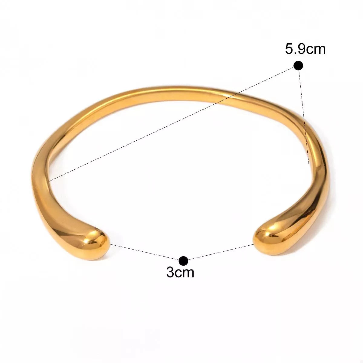 Stainless steel open ring with 18K gold plating from Plush Fashion Hub, featuring a sleek, minimalist design on a white background.