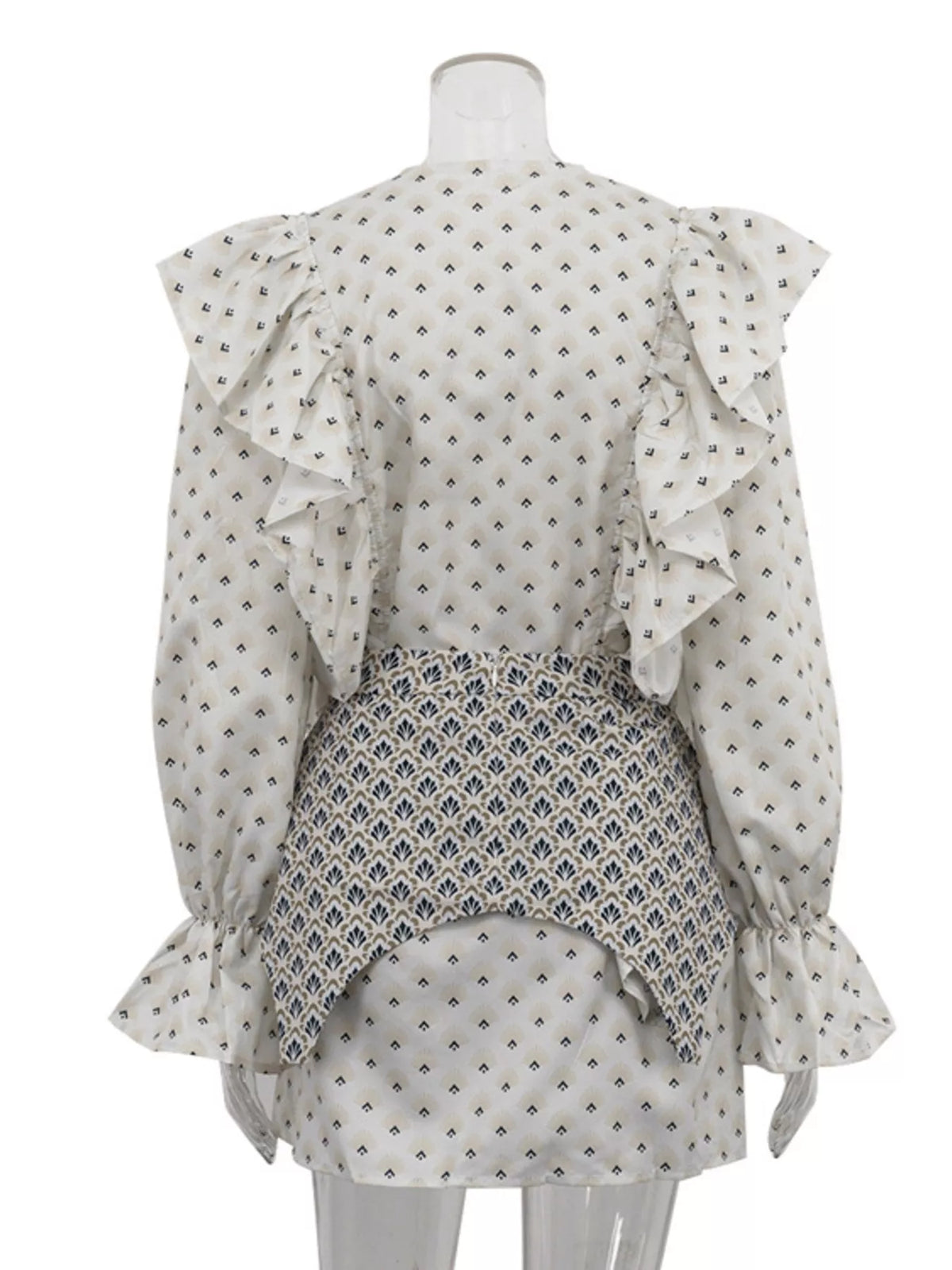 Floral print mini dress with ruffled details from Plush Fashion Hub, featuring a colorful, feminine design and lightweight fabric.