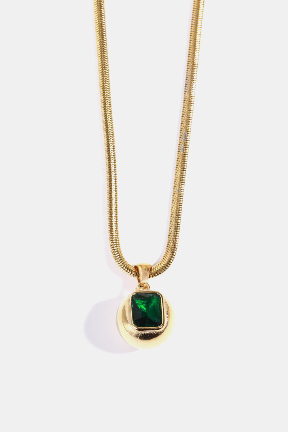 Gold-plated geometrical zircon pendant necklace featuring a modern design, perfect for stylish accessories.