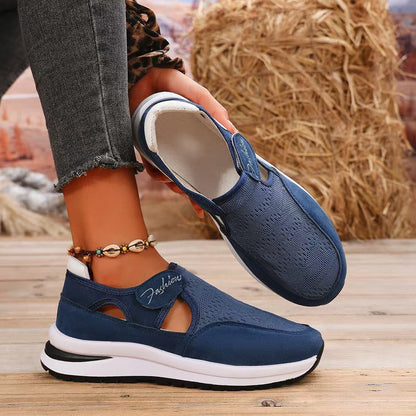 Women's Mesh Round Toe Platform Sneakers