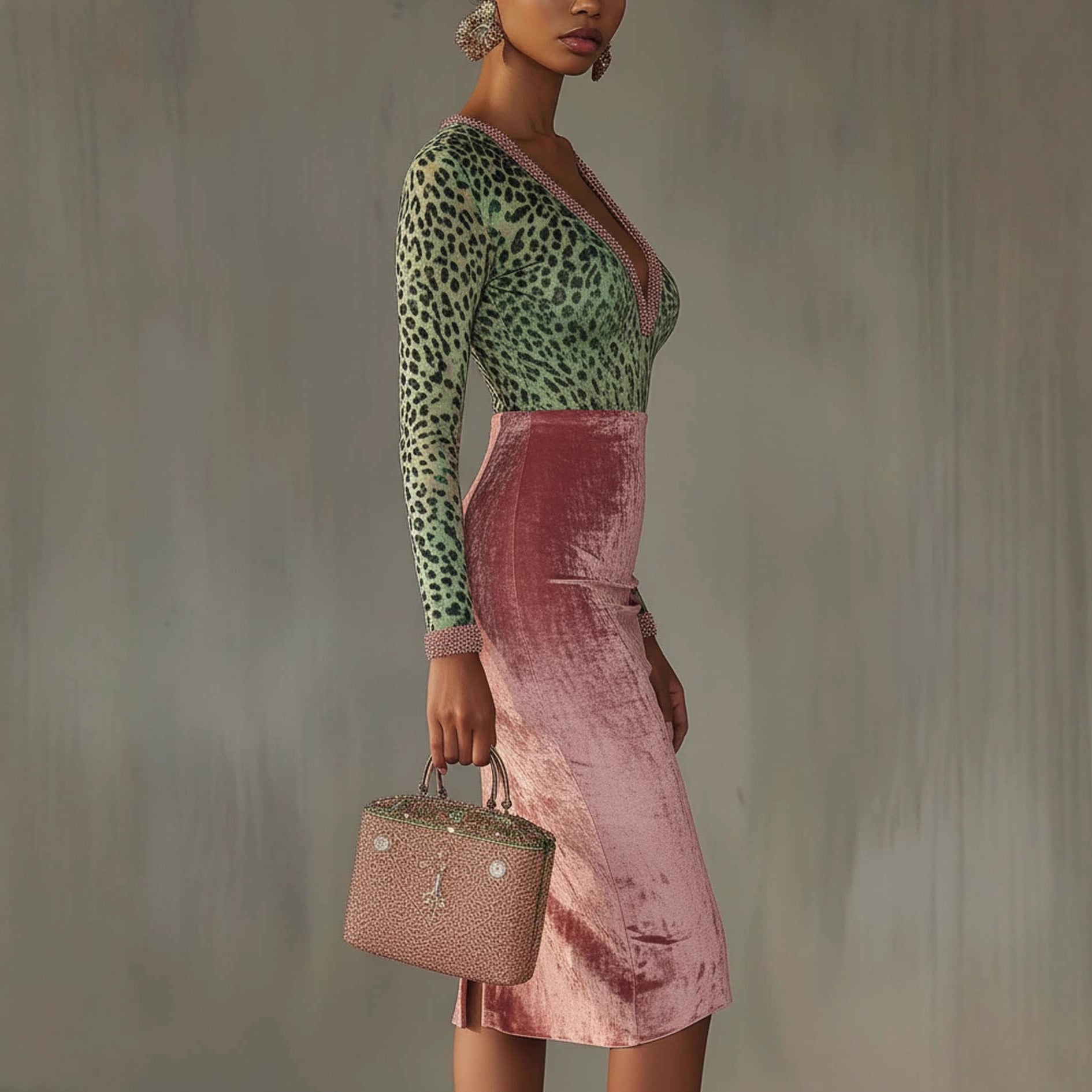 Shiny, stretchy velvet bodycon high-waist mermaid skirt by LadyShow.Store, showcasing its form-fitting design and glossy finish.