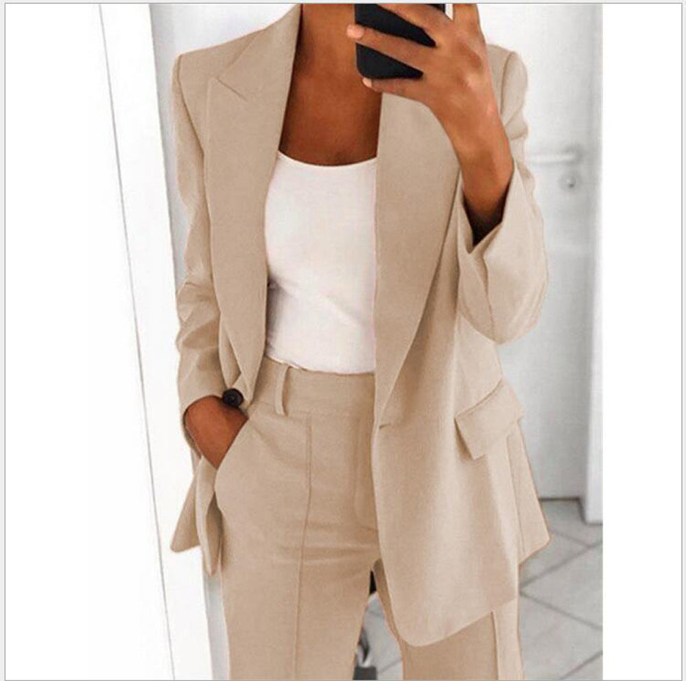 Sophisticated Notched Collar Slim Fit Blazer