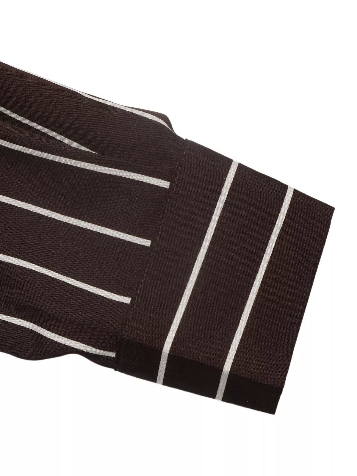 Striped long sleeve belted shirt dress for women by Trendsi, featuring a stylish design with a waist belt and classic stripes.