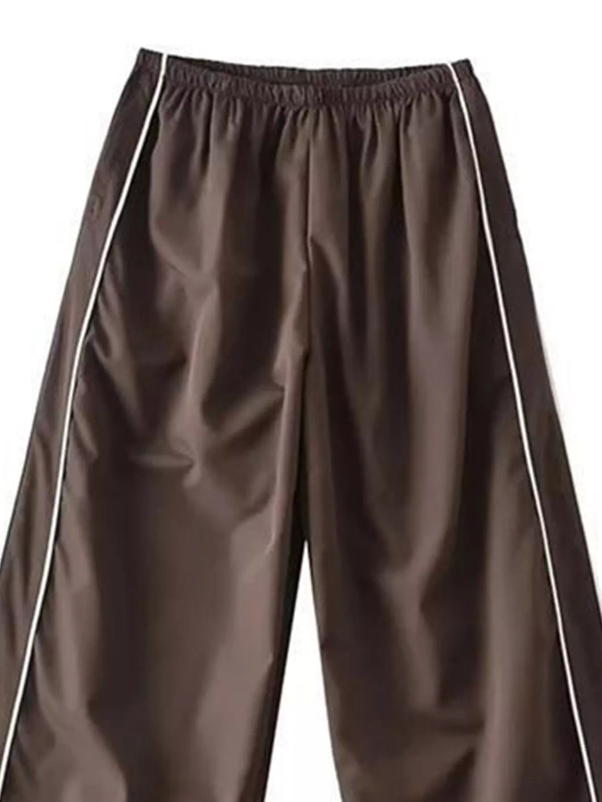 Women's lightweight high-rise wide-leg pants with elastic waist, plush fabric, and relaxed fit in a stylish dress style.