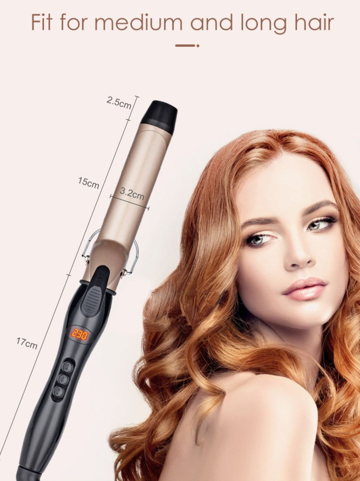 Plush Fashion Hub professional ceramic curling iron with fast heating for safe, stylish hair curling and styling.