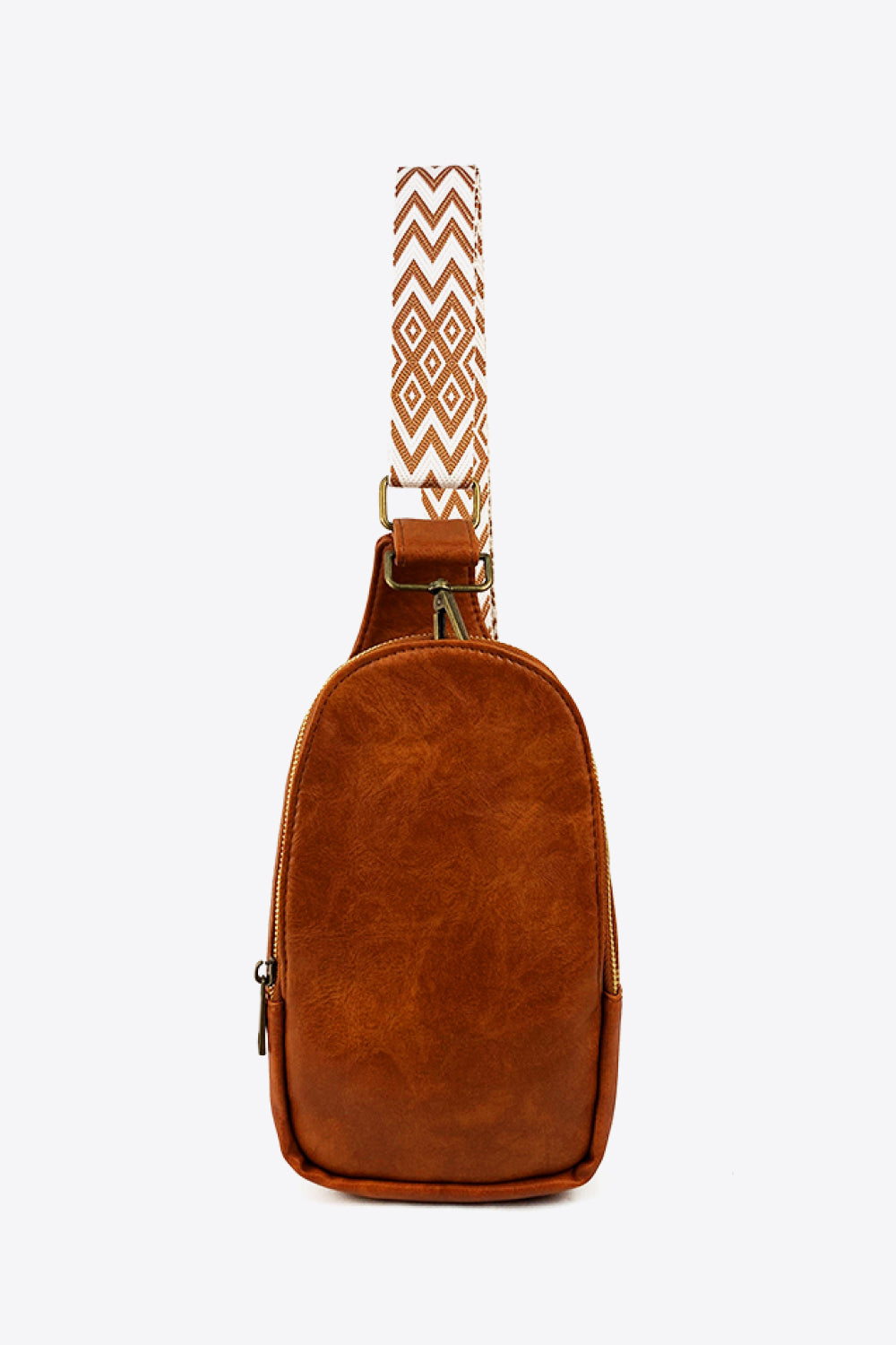 Trendsi random pattern adjustable strap PU leather sling bag with stylish design and compact size, perfect for everyday use.