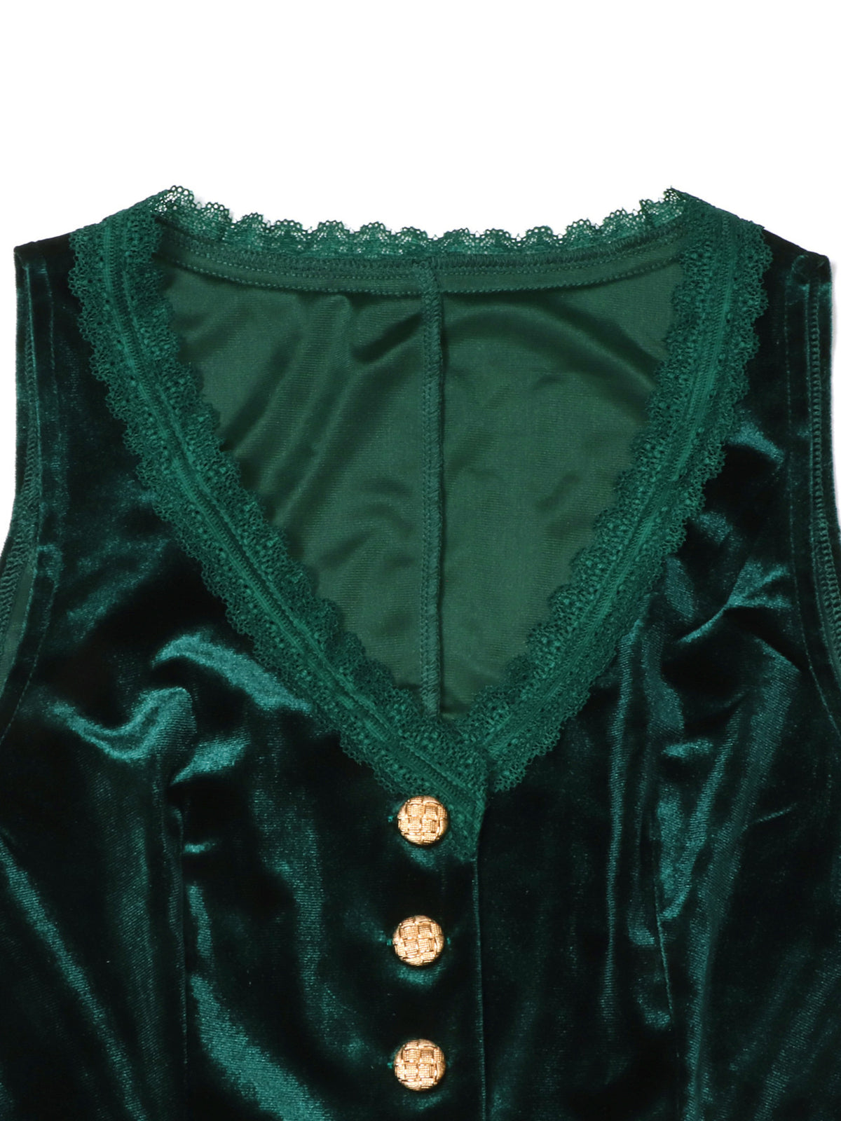 Velvet button-down vest with delicate lace trim, stylish top by Plush Fashion Hub, featuring a soft velvet fabric and feminine lace details.