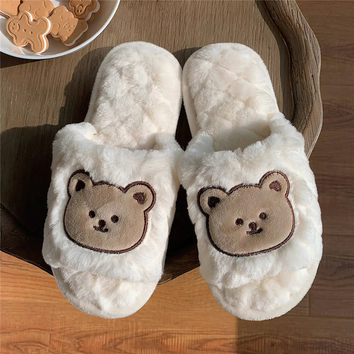 Comfortable bear-shaped cotton slippers for women, ideal for autumn and winter, from Trendy Attic Store01.