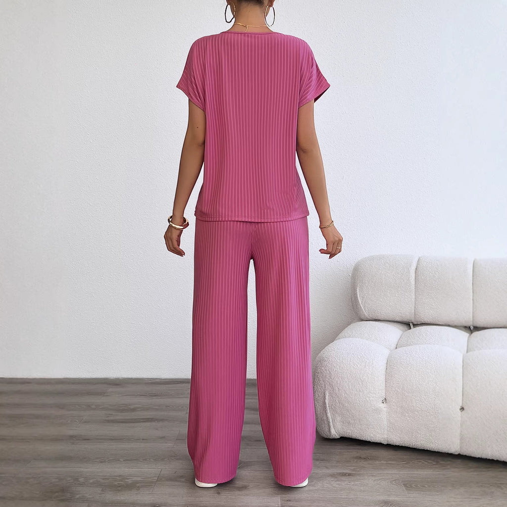 Ethereal Chiffon Pleated Two-Piece Loungewear Set