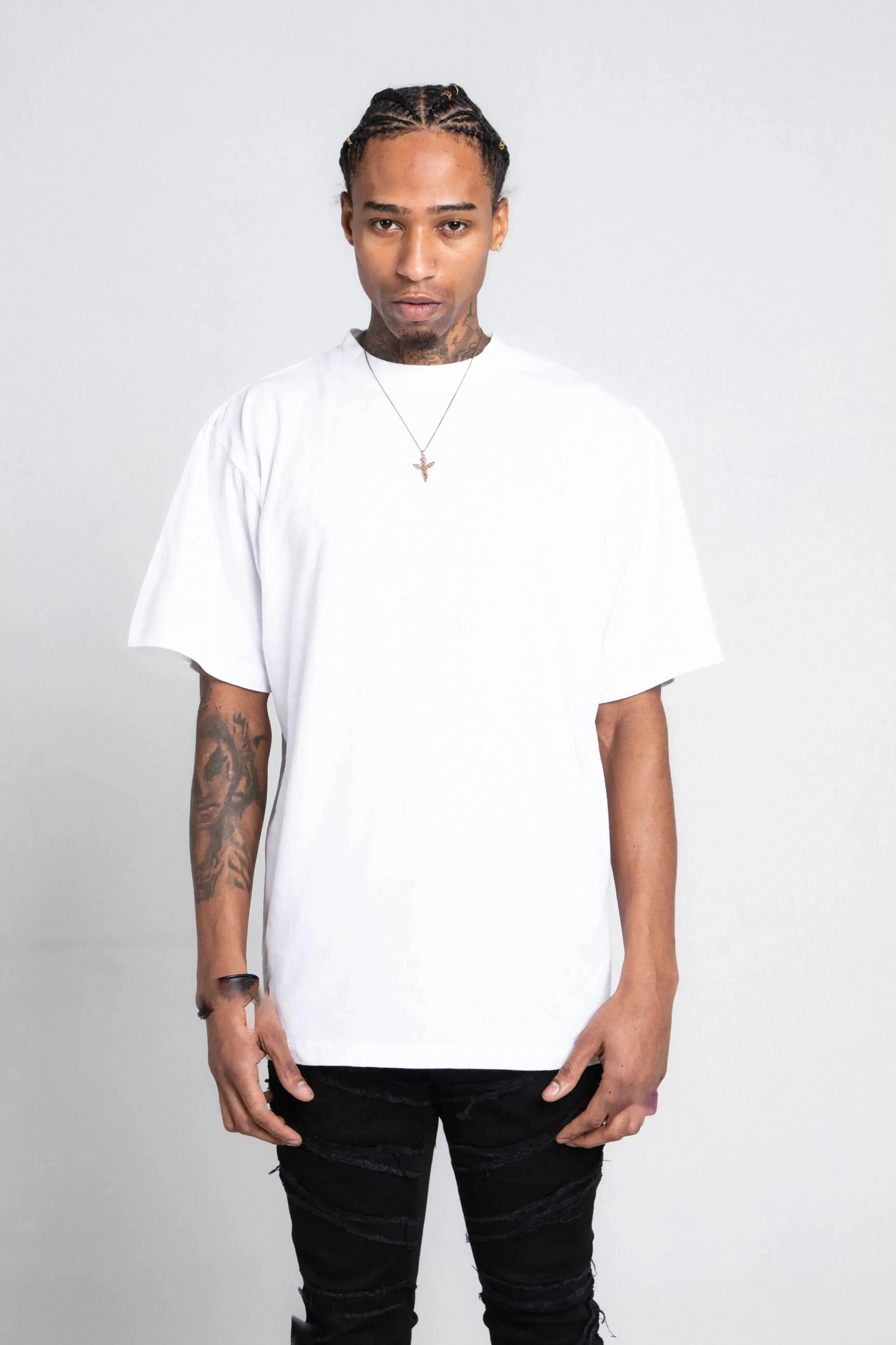 Pastel heavy t-shirt from Plush Fashion Hub, soft fabric, relaxed fit, light pastel color, casual top for everyday wear.
