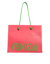 Alberta Ferretti Pink Leather Weekend Wednesday Shopping Tote Bag MaraFormigone